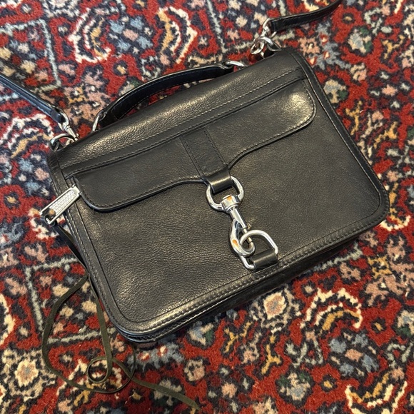 Rebecca Minkoff Black Bowery Leather Crossbody Bag Silver Hardware - Picture 3 of 13